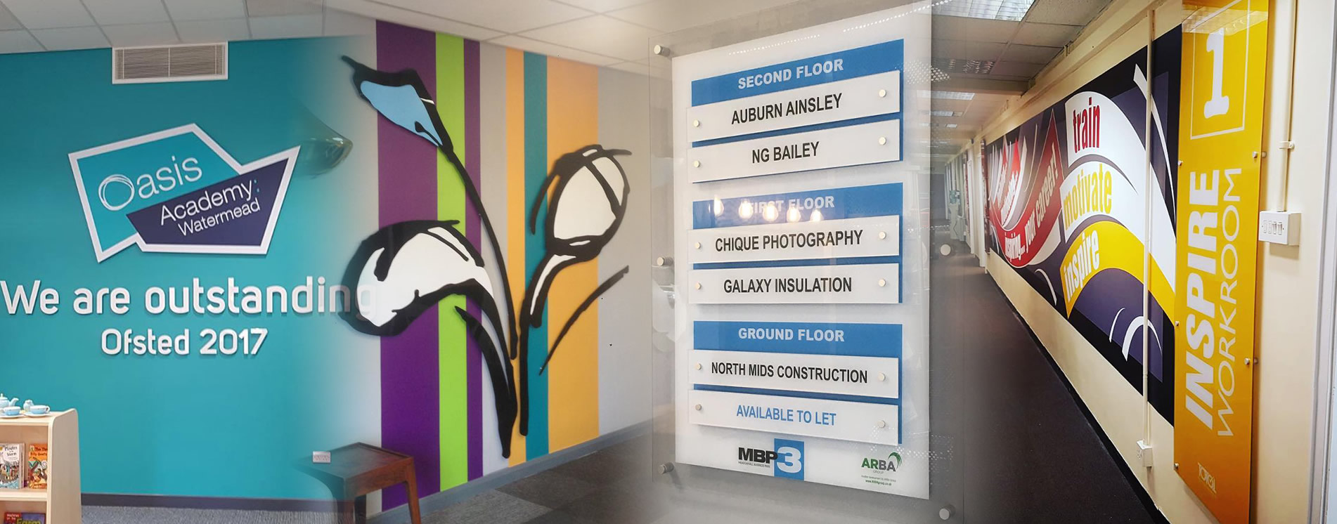 interior office artwork and branding